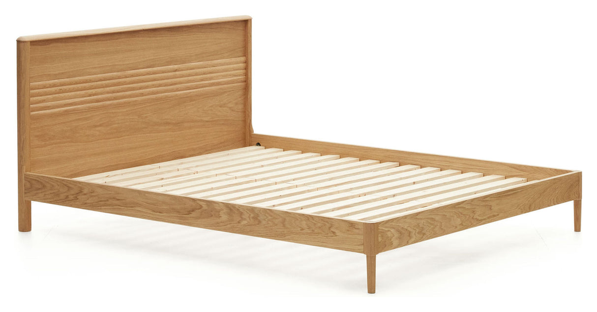 Lenon Bed frame, solid oak/oak veneer, 180x200