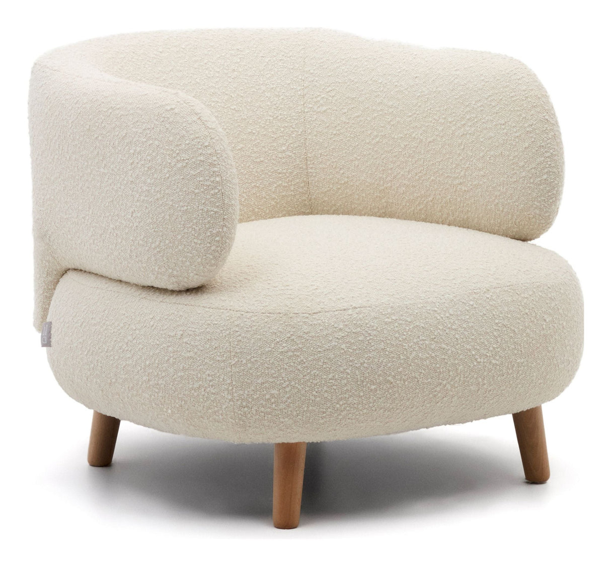 LUISA Armchair, White Bouclé