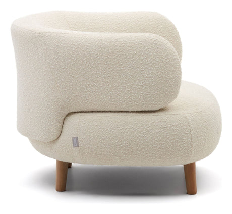 LUISA Armchair, White Bouclé