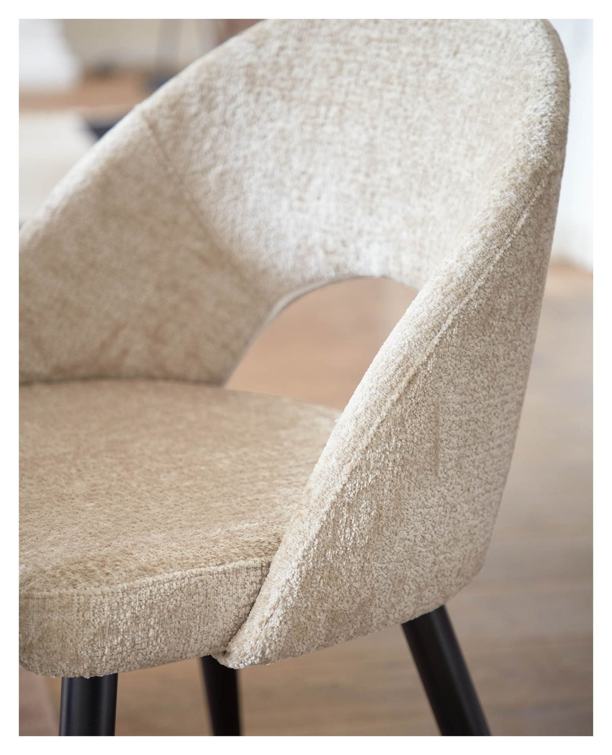 Mael Dining chair, Beige chenille