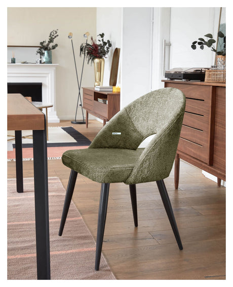 Mael Dining chair, Green chenille