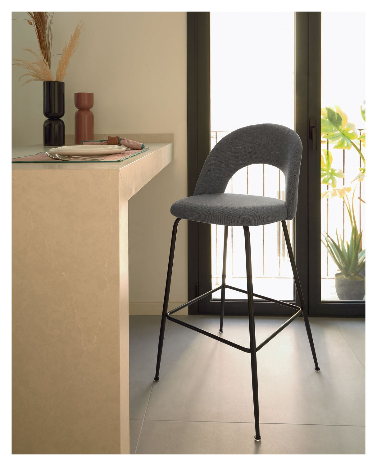 Mahalia Barstool H:63, Dark Gray