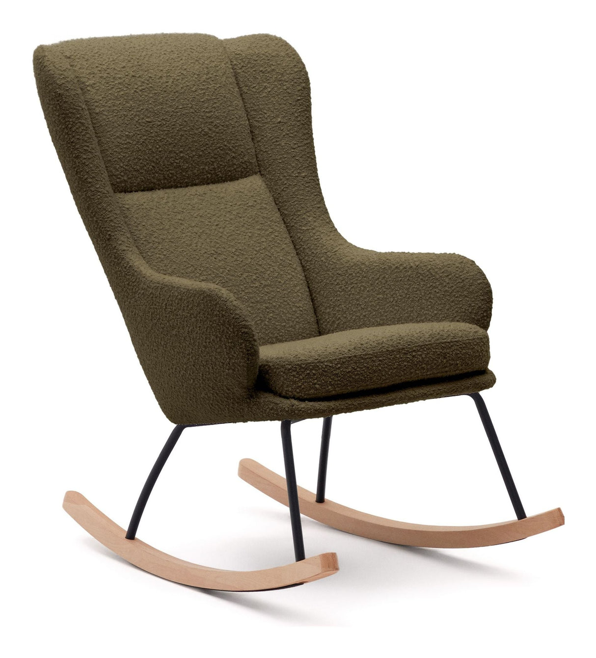 MAUSTIN Swing Chair, Green Bouclé