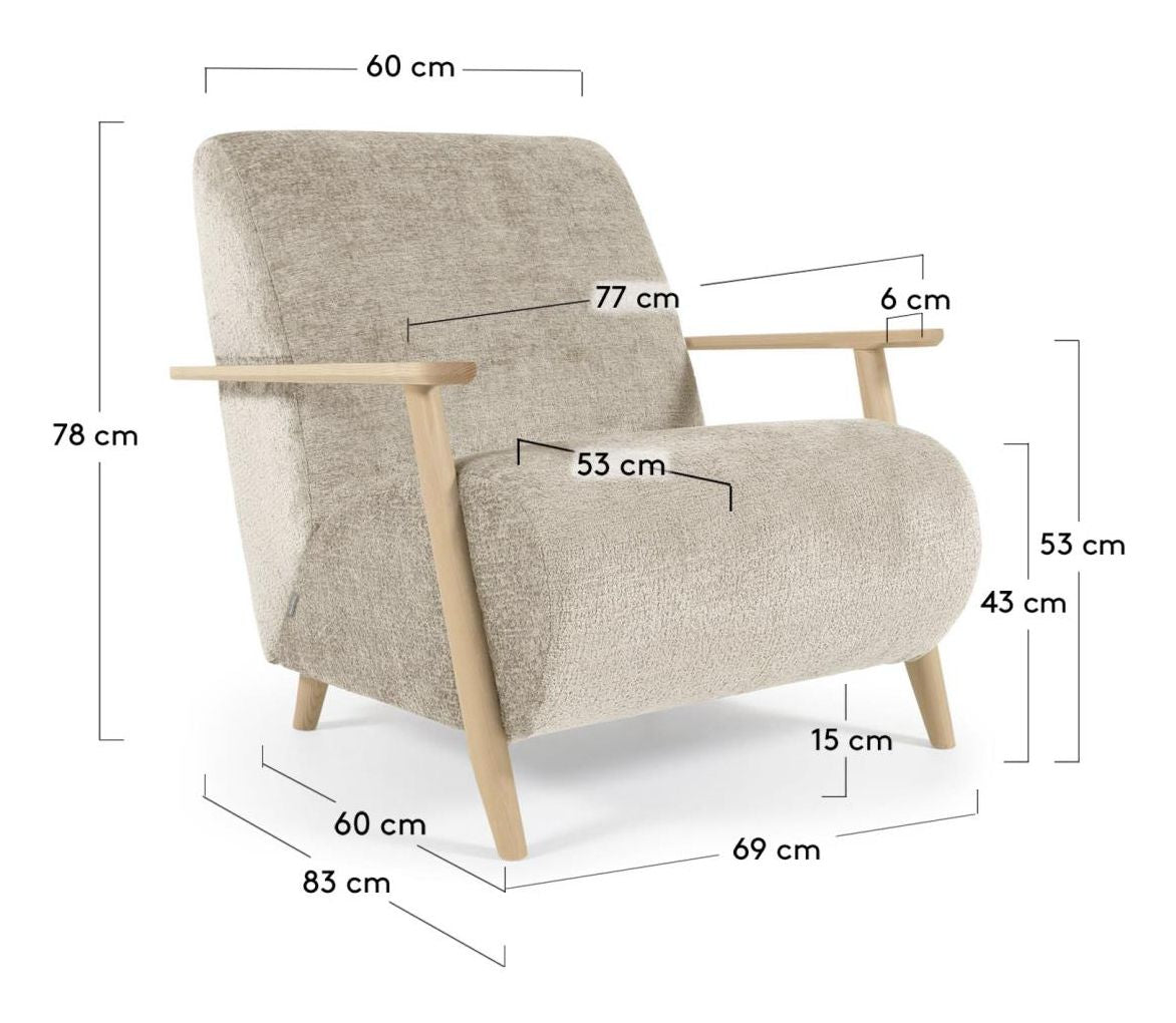 Meghan Armchair - Beige chenille