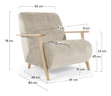 Meghan Armchair - Beige chenille