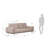 Noa 3-pers. Sofa, Beige/Oak