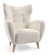 PATIO Armchair, White Bouclé