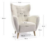 PATIO Armchair, White Bouclé