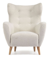 PATIO Armchair, White Bouclé