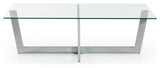 PLAM Coffee table, Tempered glass, 120x70, Silver