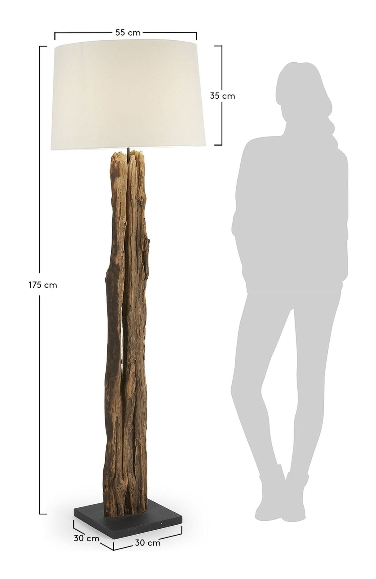 POWELL Floor lamp, Recycled wood