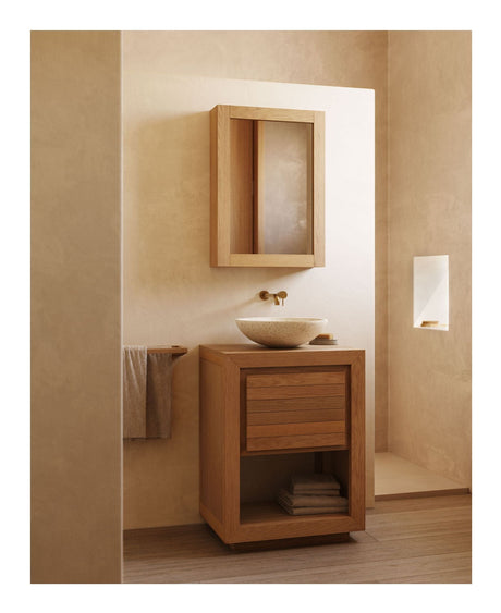 SAULA Base cabinet for bathroom, Nature, 60x45x80