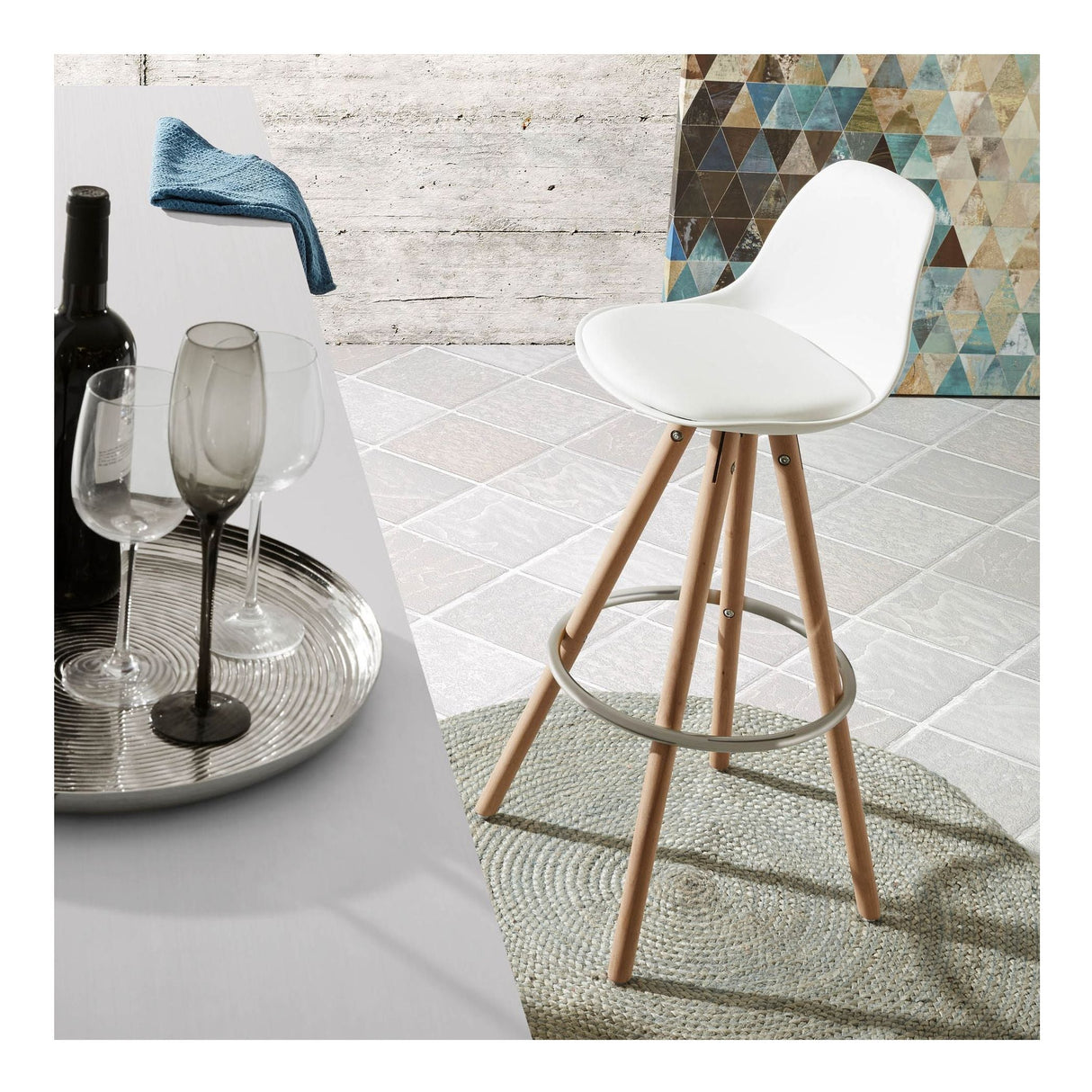 SLAD Barstool, White, H:74