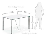 SPOT Dining table, Tempered glass, 142x92