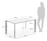 SPOT Dining table, Tempered glass, 162x92