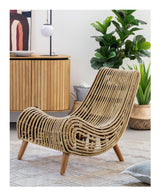 TIKA Armchair, Rattan with mahogany legs