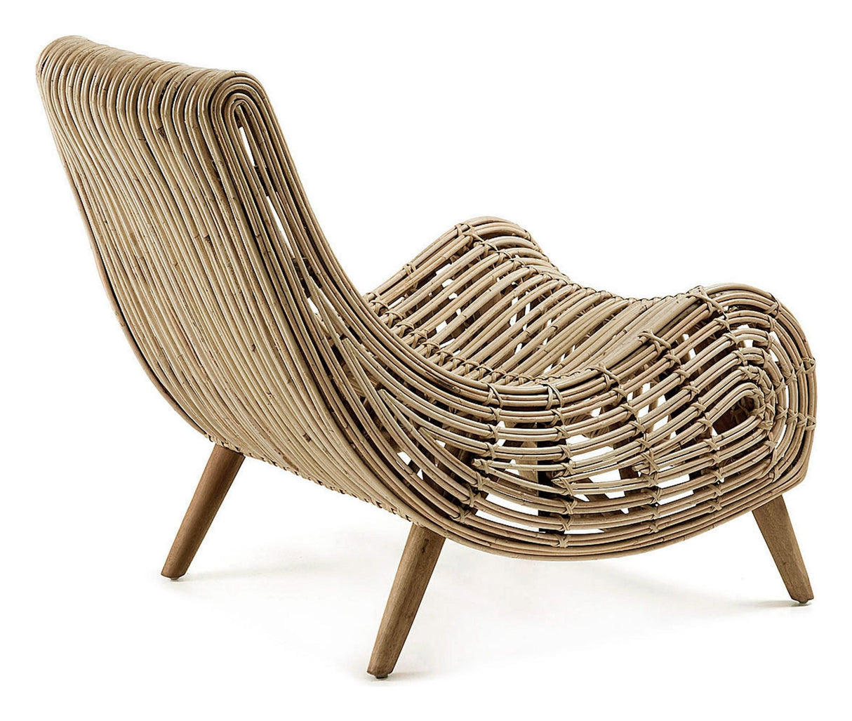 TIKA Armchair, Rattan with mahogany legs