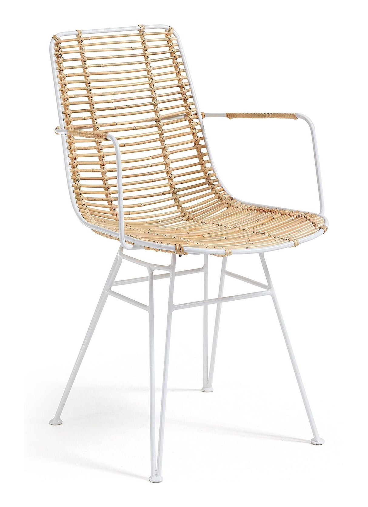 TISHANA Dining chair with white legs, Rattan