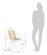 TISHANA Dining chair with white legs, Rattan