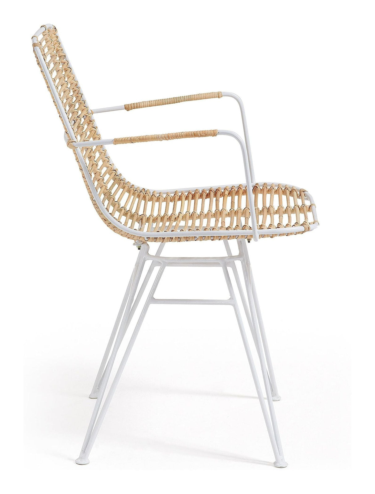 TISHANA Dining chair with white legs, Rattan