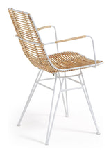 TISHANA Dining chair with white legs, Rattan