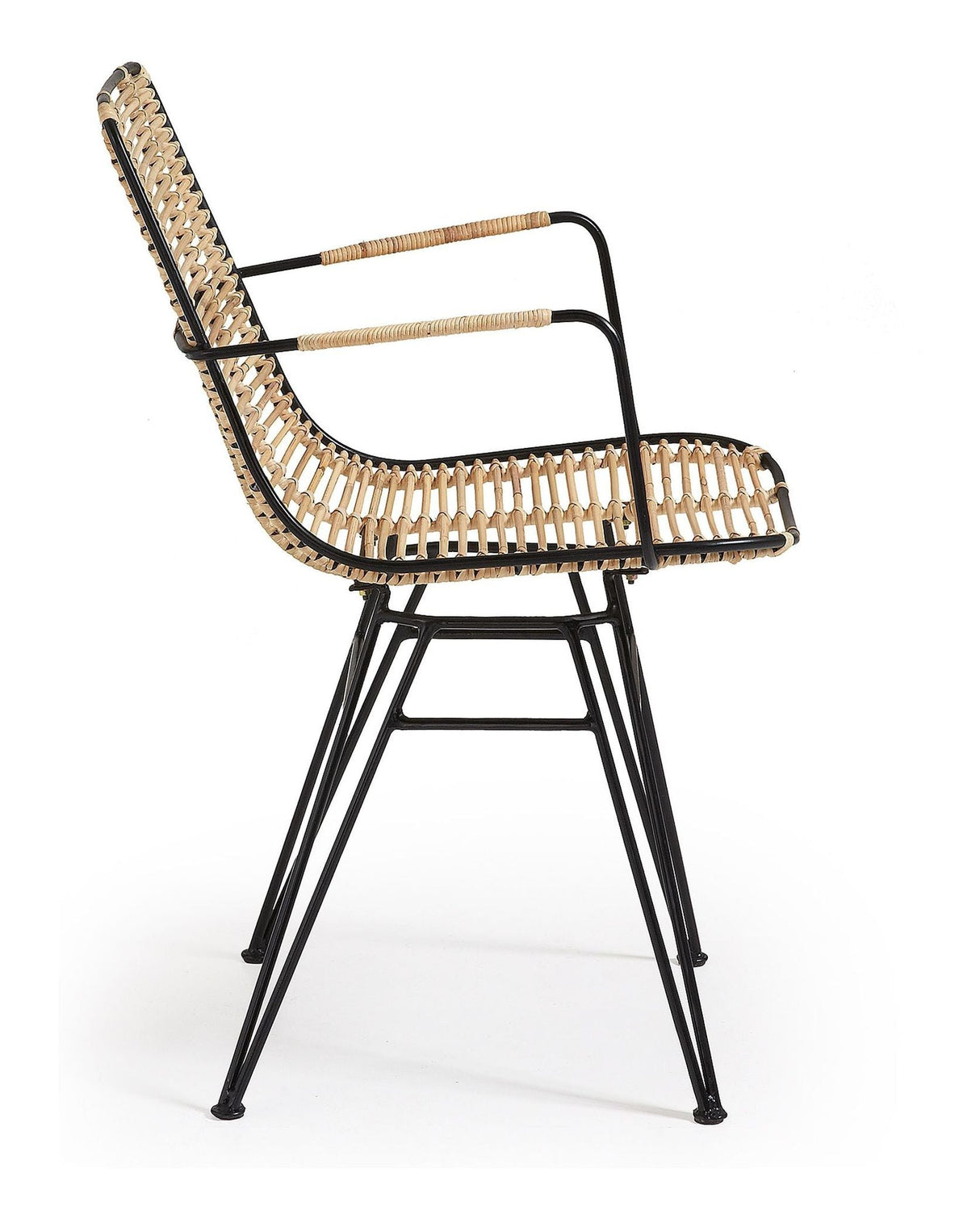 TISHANA Dining chair with black legs, Rattan