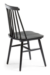 TRESSIA Dining chair with black lacquer, MDF and solid rubber