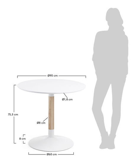 TRICK Dining table, White, 90x90