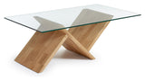 WALEY Coffee table, Nature, Tempered glass, 120x70