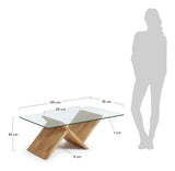 WALEY Coffee table, Nature, Tempered glass, 120x70