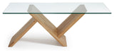 WALEY Coffee table, Nature, Tempered glass, 120x70