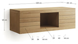 YENIT Bathroom Base, Nature, Teak, 120x45x40