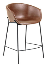 Yvette Barstool, Brown synthetic leather, H:65