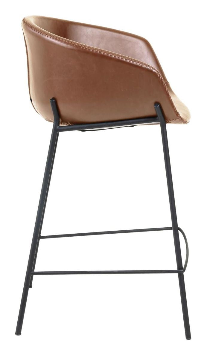 Yvette Barstool, Brown synthetic leather, H:65