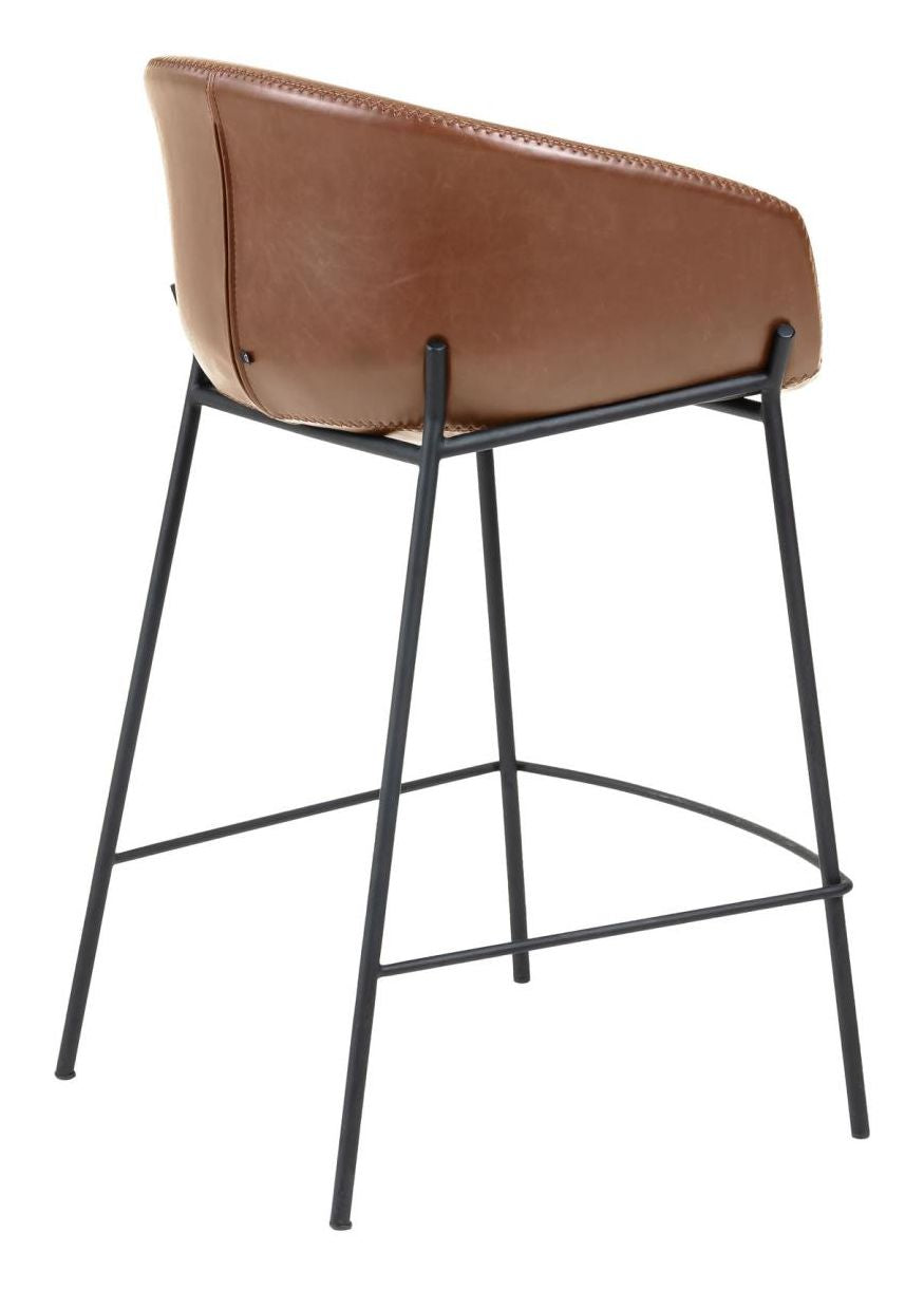 Yvette Barstool, Brown synthetic leather, H:65