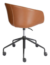 Yvette Office chair with wheels, brown leatherette