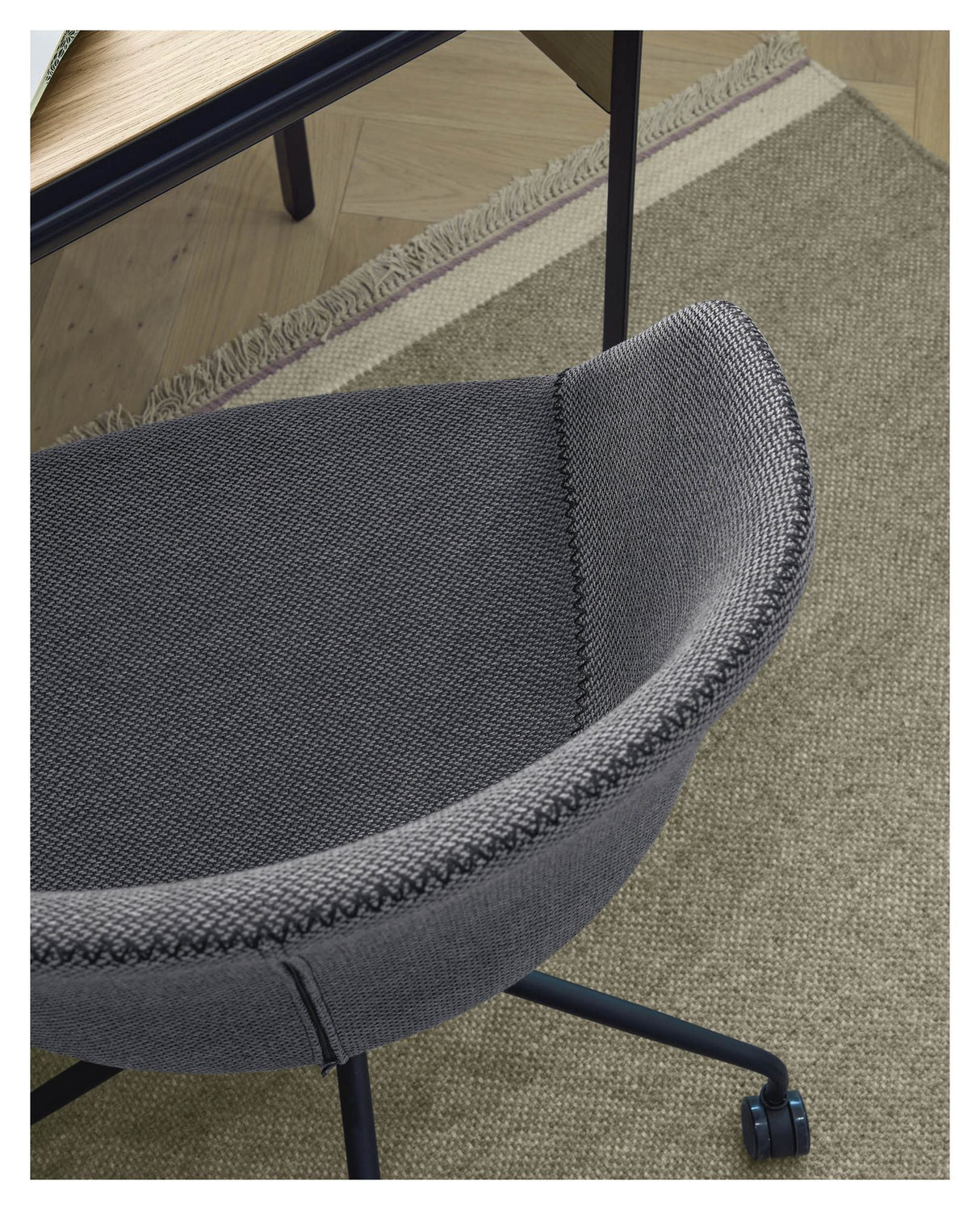 Yvette Office chair with wheels, Dark gray fabric