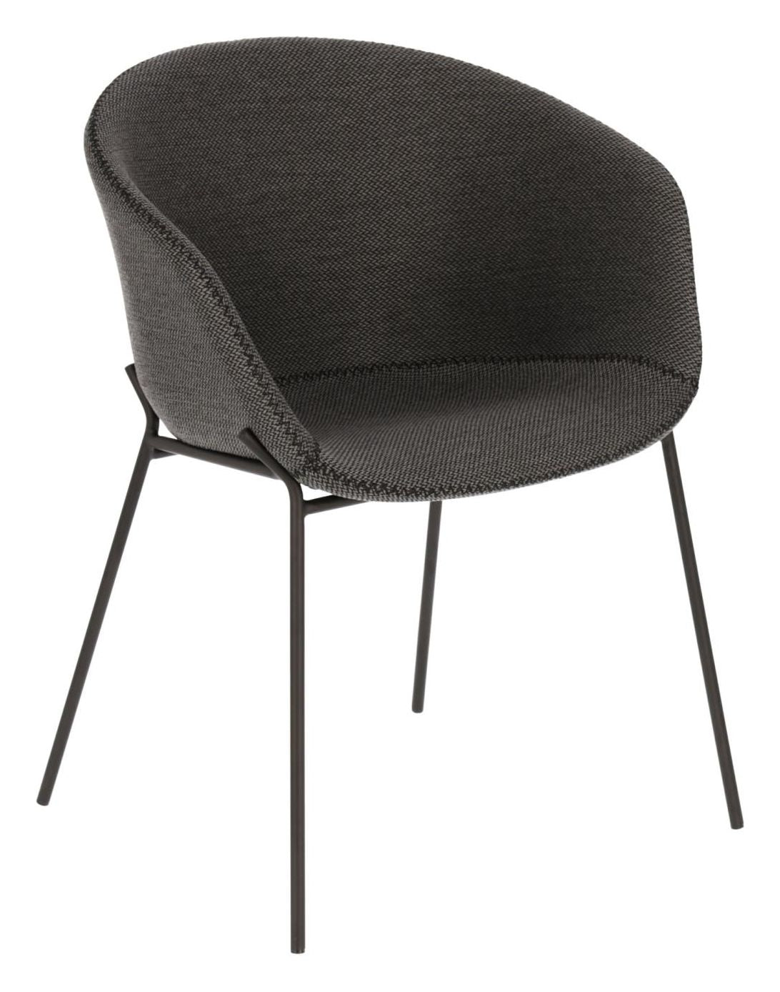 Yvette Dining chair, Dark gray fabric