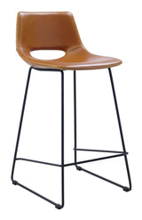 Zahara Bar stool, Brown PU leather, H:65