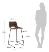 Zahara Bar stool, Brown PU leather, H:65