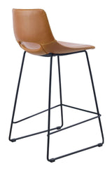 Zahara Bar stool, Brown PU leather, H:65