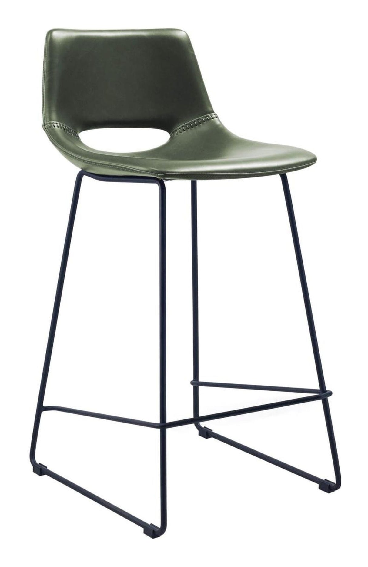 Zahara Bar stool, Green PU leather, H:65