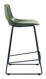 Zahara Bar stool, Green PU leather, H:65