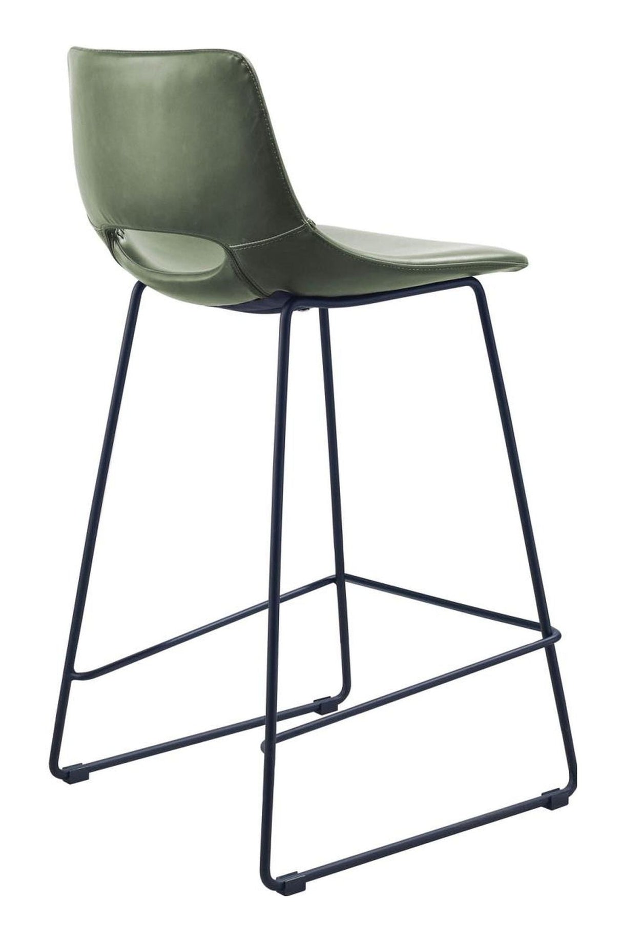 Zahara Bar stool, Green PU leather, H:65