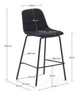 ZUNILDA Bar Chair, Black, H:65