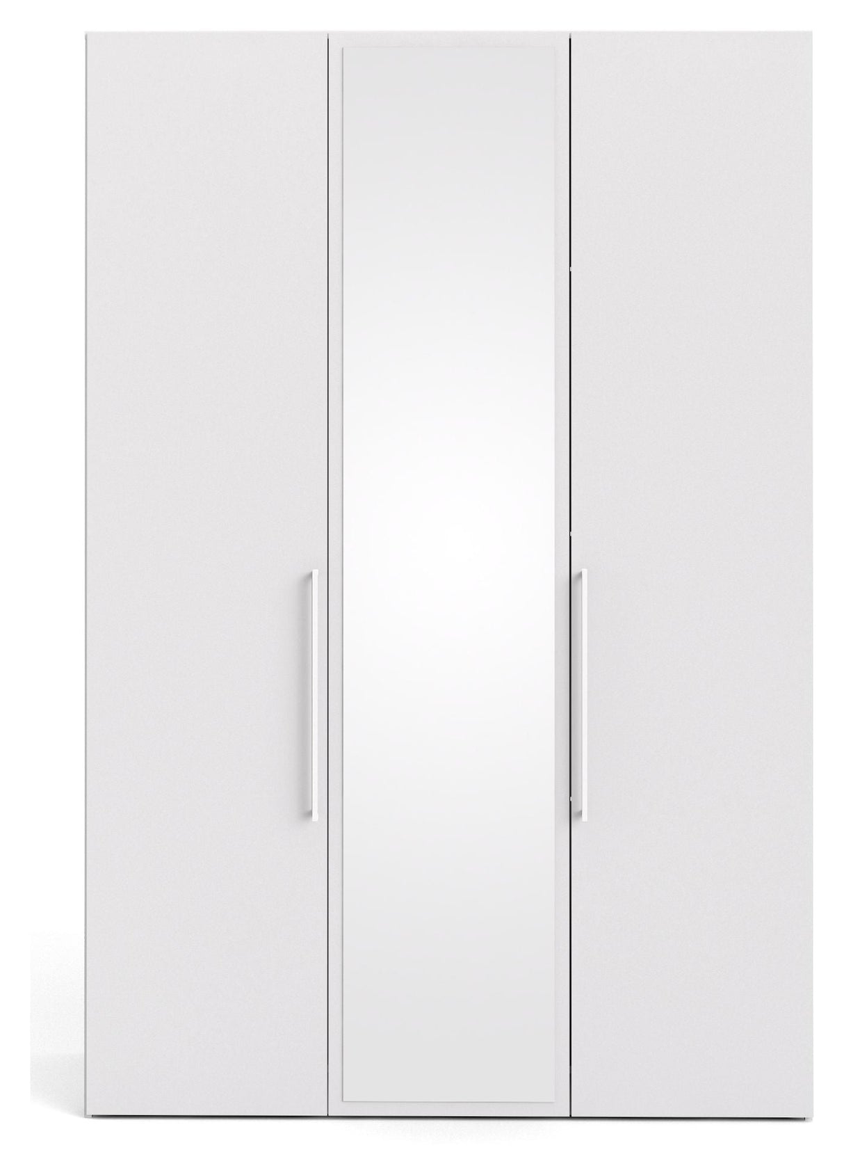 Larvik Wardrobe with 3 doors and mirror - Mat White