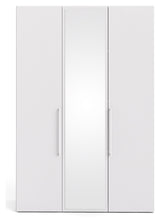 Larvik Wardrobe with 3 doors and mirror - Mat White