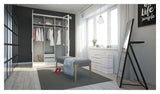 Larvik Wardrobe with 3 doors and mirror - Mat White