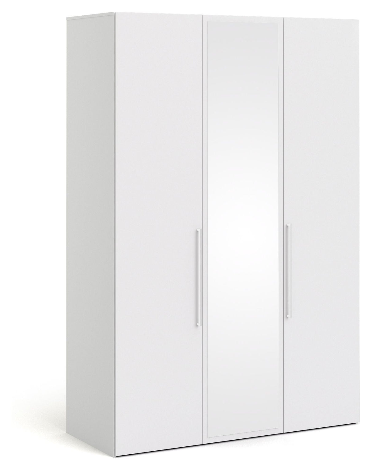 Larvik Wardrobe with 3 doors and mirror - Mat White