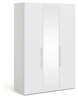 Larvik Wardrobe with 3 doors and mirror - Mat White